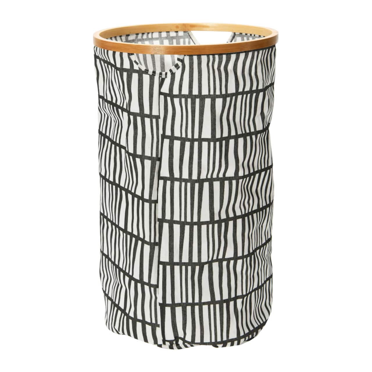 Household Essentials Krush Bamboo Rimmed Hamper (Round, Black)